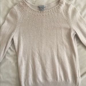 Pink H&M Pearl and Beaded Sweater